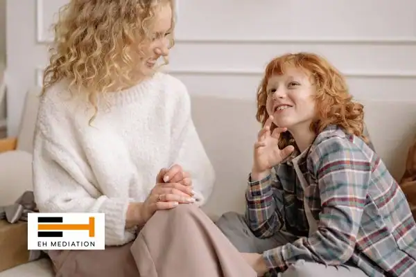 Happy mother and child after sorting child arrangements mediation Burnham-on-Crouch