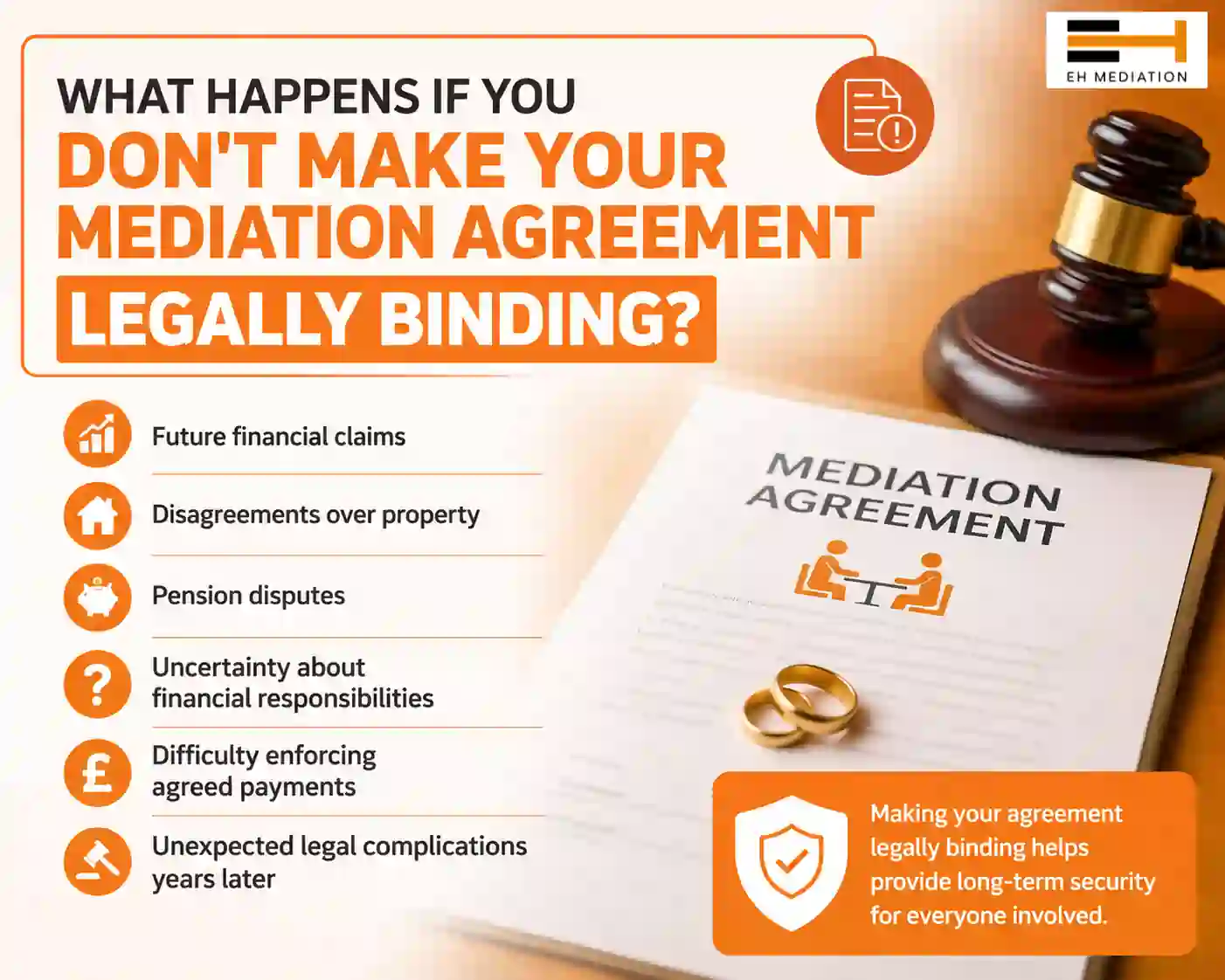 What Happens If You Don't Make Your Mediation Agreement Legally Binding Burnham-on-Crouch?
